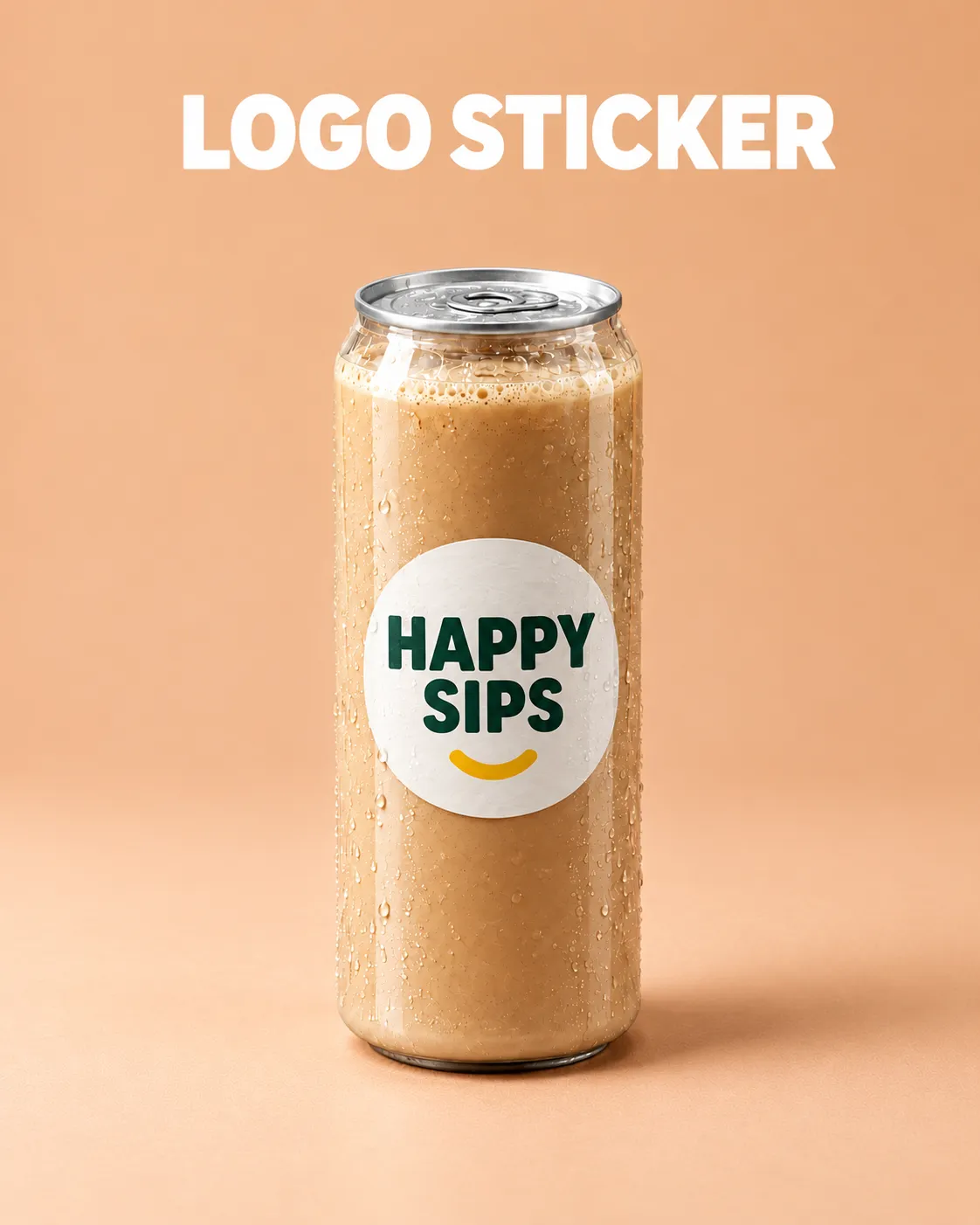 Happy Sips Branded Cans Logo sticker