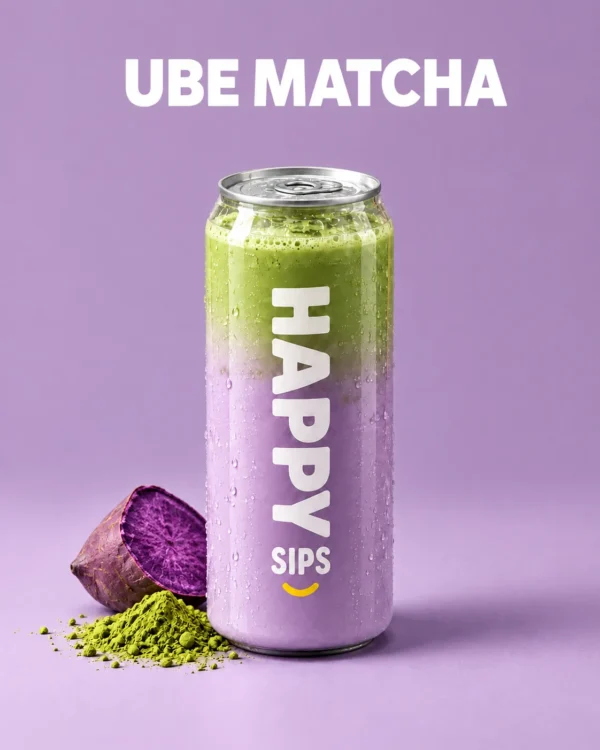 Branded Cans Happy Sips UBE Matcha