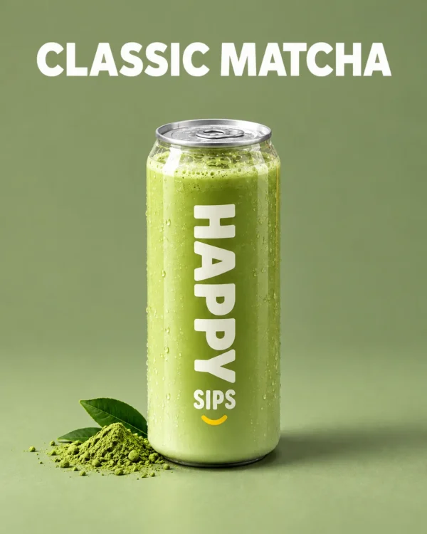 Branded Cans Happy Sips Matcha