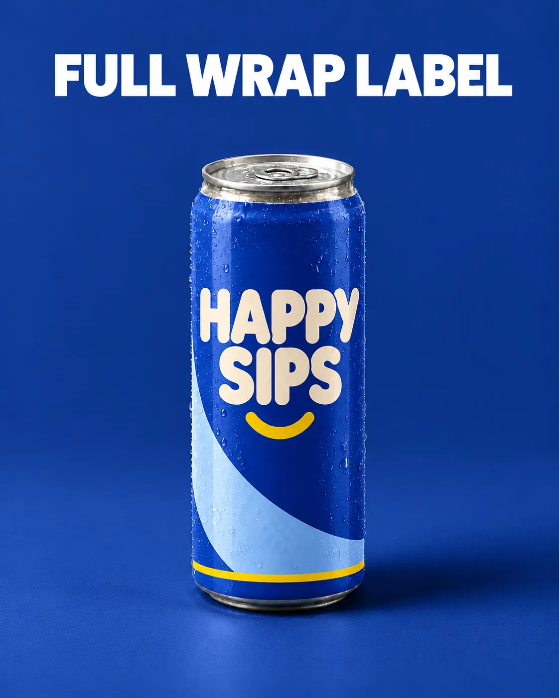 Happy Sips Full wrapped label