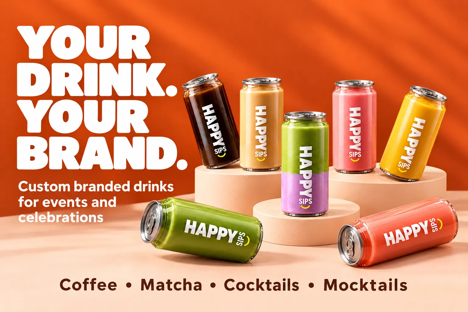 branded canned drinks for events