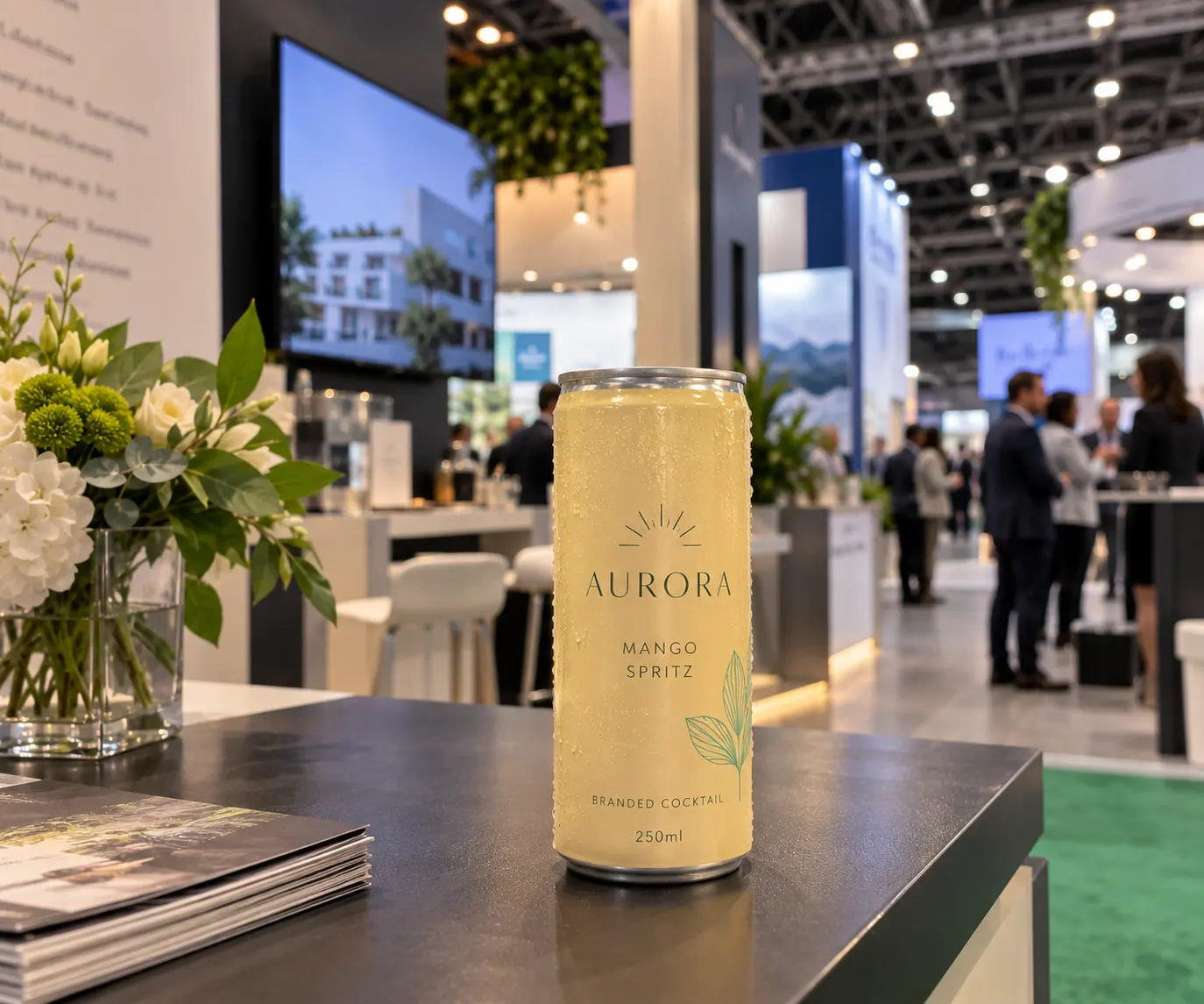 Personalised canned drinks for trade show giveaways