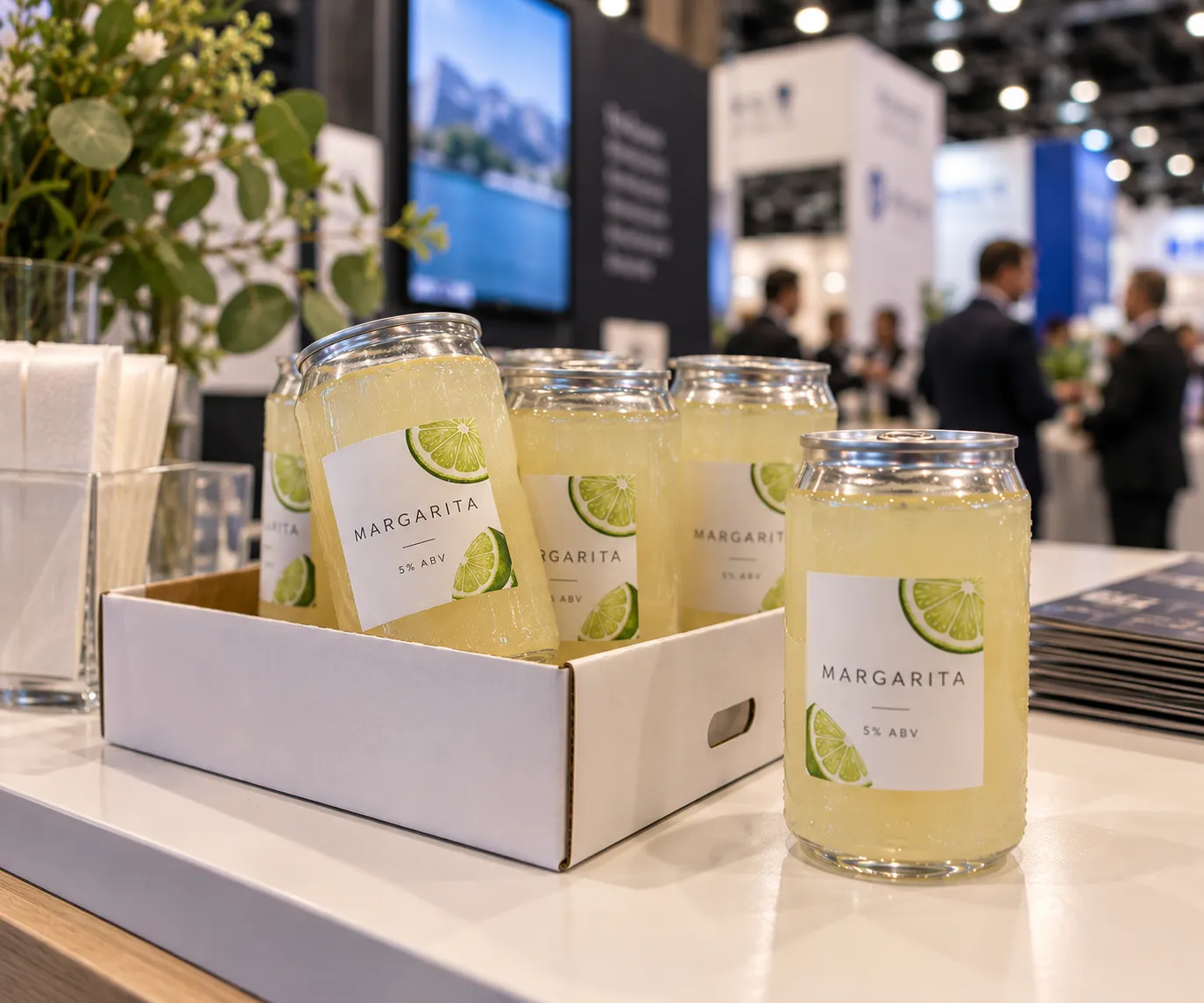 Personalised canned drinks for trade show giveaways